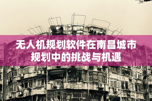 无人机规划软件在南昌城市规划中的挑战与机遇