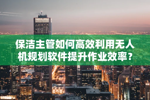 保洁主管如何高效利用无人机规划软件提升作业效率？
