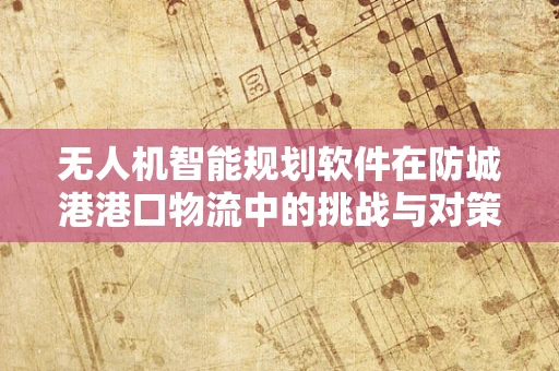 无人机智能规划软件在防城港港口物流中的挑战与对策