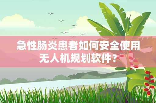 急性肠炎患者如何安全使用无人机规划软件？