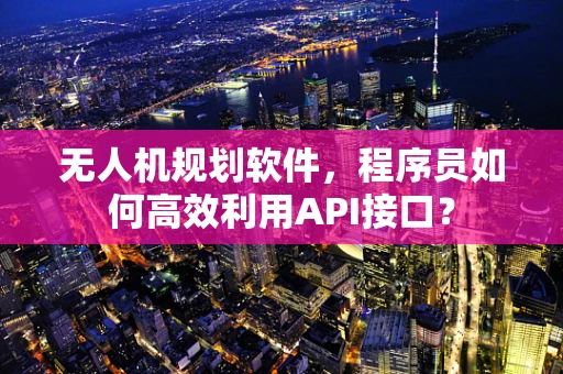 无人机规划软件，程序员如何高效利用API接口？