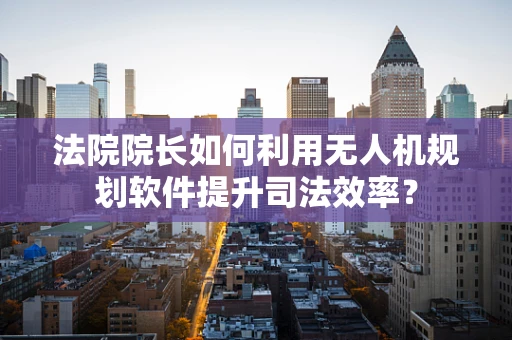 法院院长如何利用无人机规划软件提升司法效率？