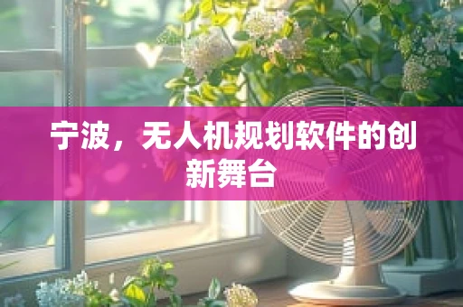 宁波，无人机规划软件的创新舞台