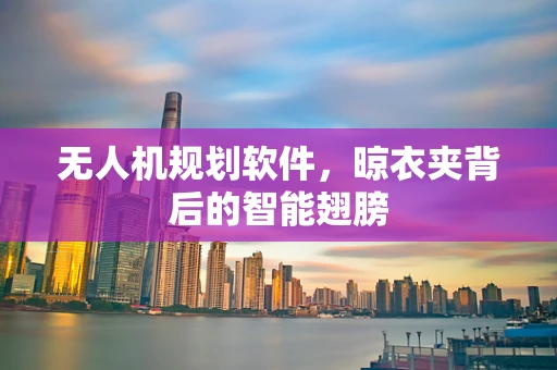 无人机规划软件，晾衣夹背后的智能翅膀