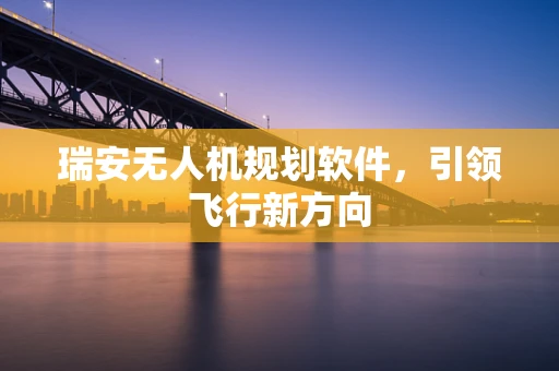 瑞安无人机规划软件，引领飞行新方向