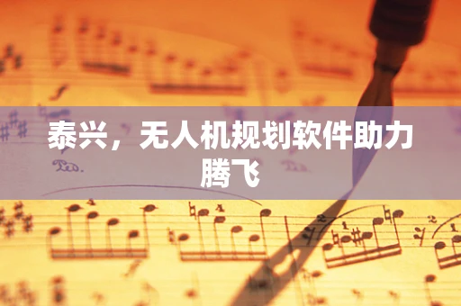 泰兴，无人机规划软件助力腾飞