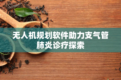 无人机规划软件助力支气管肺炎诊疗探索