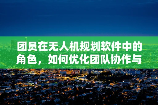 团员在无人机规划软件中的角色，如何优化团队协作与任务分配？