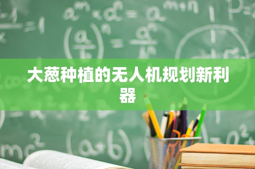 大葱种植的无人机规划新利器