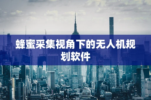 蜂蜜采集视角下的无人机规划软件