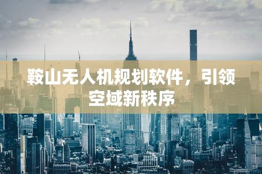 鞍山无人机规划软件，引领空域新秩序