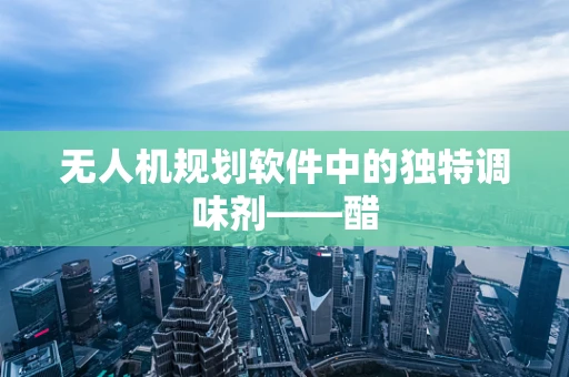 无人机规划软件中的独特调味剂——醋