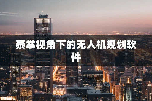 泰拳视角下的无人机规划软件