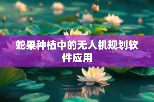 蛇果种植中的无人机规划软件应用