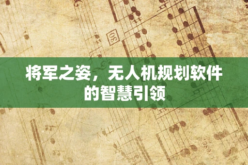 将军之姿，无人机规划软件的智慧引领