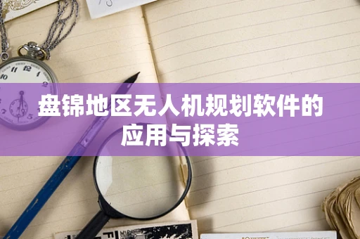 盘锦地区无人机规划软件的应用与探索