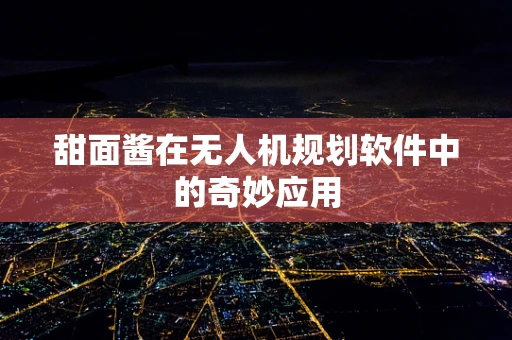 甜面酱在无人机规划软件中的奇妙应用