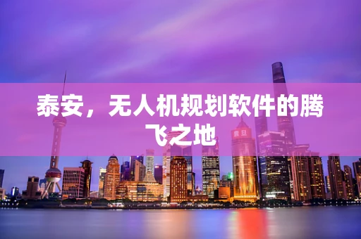 泰安，无人机规划软件的腾飞之地