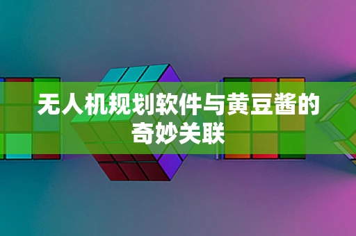 无人机规划软件与黄豆酱的奇妙关联