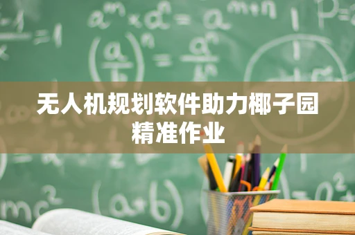 无人机规划软件助力椰子园精准作业