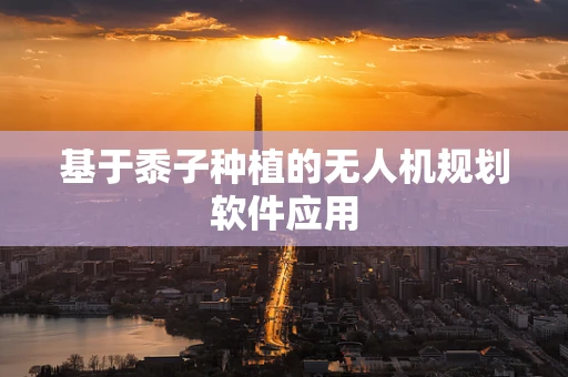 基于黍子种植的无人机规划软件应用
