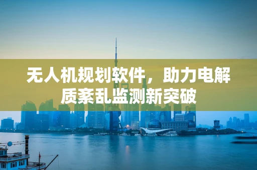 无人机规划软件，助力电解质紊乱监测新突破