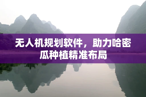 无人机规划软件，助力哈密瓜种植精准布局