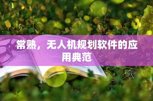 常熟，无人机规划软件的应用典范