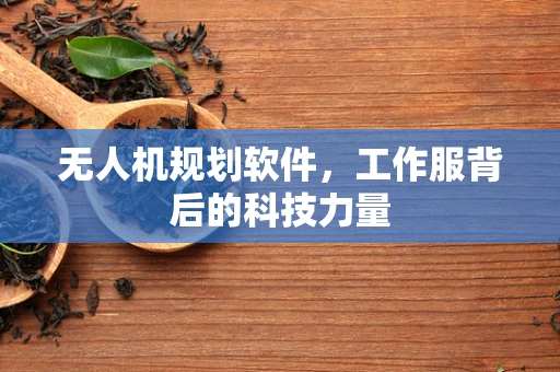 无人机规划软件，工作服背后的科技力量