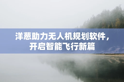 洋葱助力无人机规划软件，开启智能飞行新篇