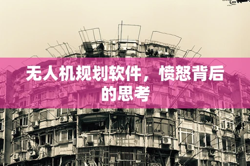 无人机规划软件，愤怒背后的思考