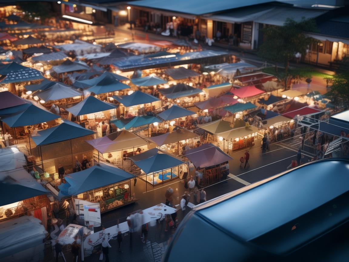 无人机规划软件助力夜市小吃摊布局优化